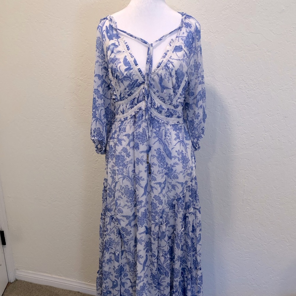 Free People Blue China Pattern Maxi Dress